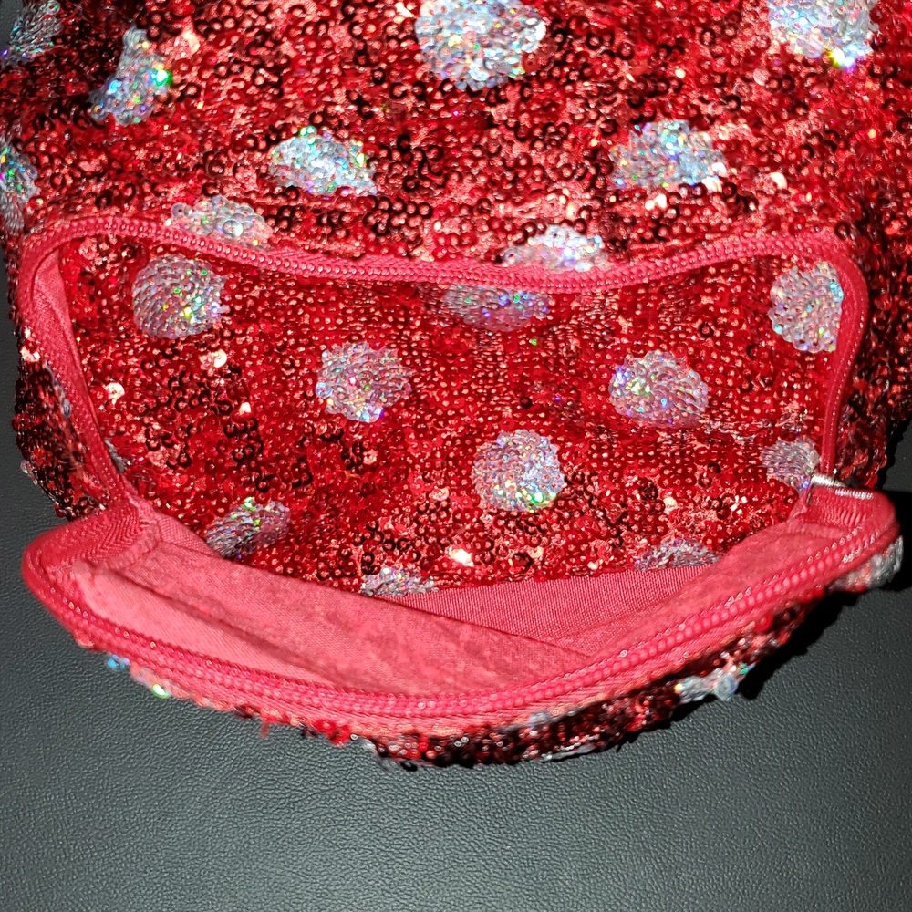 Disney Parks Minnie Mouse Polka Dot Red Sequin Mini Backpack - Picture 6 of 8